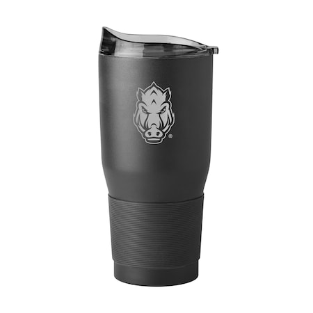 Logo Brands Arkansas 30oz Etch Powder Coat Tumbler 108-S30PT-BLK-9